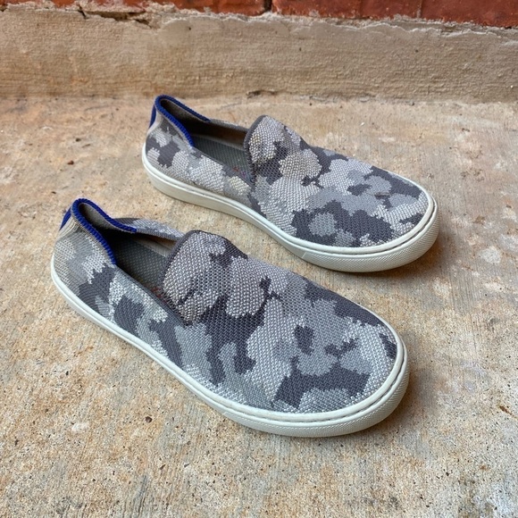 Rothy's Youth 2 Gray Camo Camouflage Slip On Casual Sneakers - Picture 4 of 9
